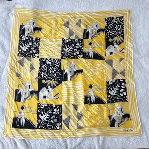 yellow oscar de la renta 100% silk scarf